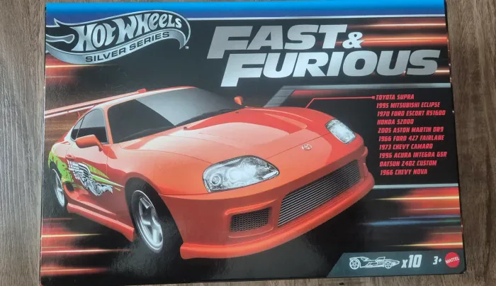 Set 10 miniaturas Velozes e Furiosos Hot Wheels 1/64 Silver Series Laranja