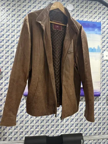 Casaco masculino de couro legítimo