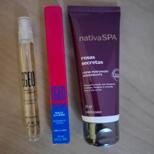 Perfume egeo dolce illusion e hidratante rosas secretas o boticário