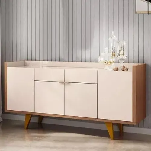 Aparador Buffet 4 Portas Melodia Off White/Cinamomo - Hb