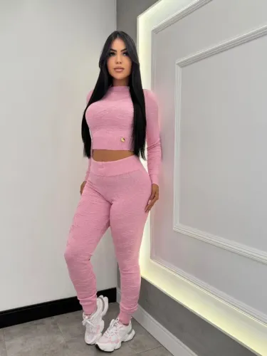 Conjunto modal tricot calça e blusa pimenta original 