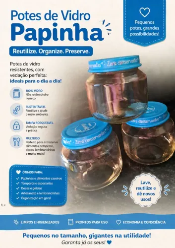Pote de Vidro com tampa