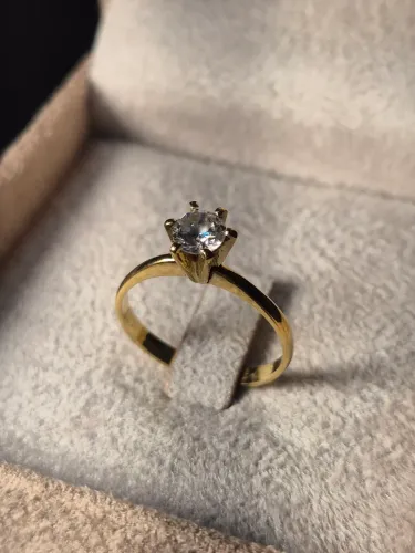 Conjunto Solitário e Meia Aliança Ouro 18k
