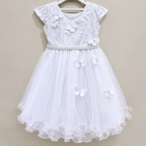 Vestido de festa infantil branco para daminha - 4 anos