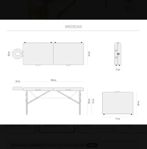 MACA LEGNO MALETA PORTÁTIL- ANTARES regulagem de altura 65cm.