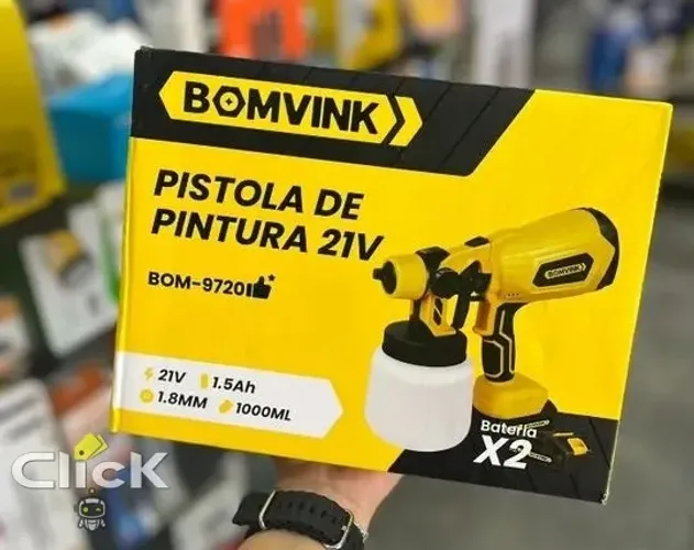 Pistola De Pintura Pulverizadora Tinta Sem Fio A Bateria 21v