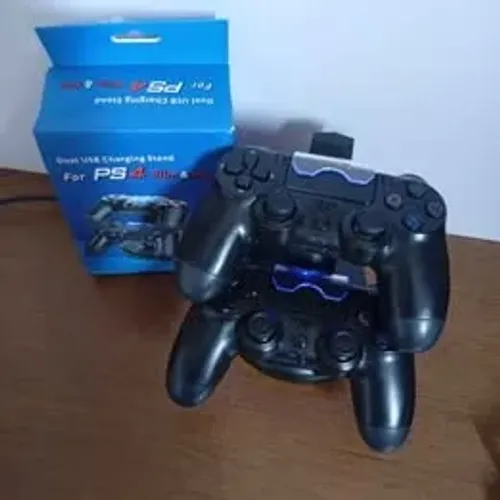 Carregador duplo PS4 com suporte vertical para 2 controles playstation 4