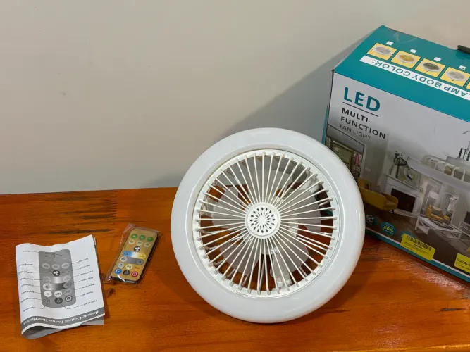 Ventilador De Teto Com Luz Lâmpada Led Controle Remoto NOVO
