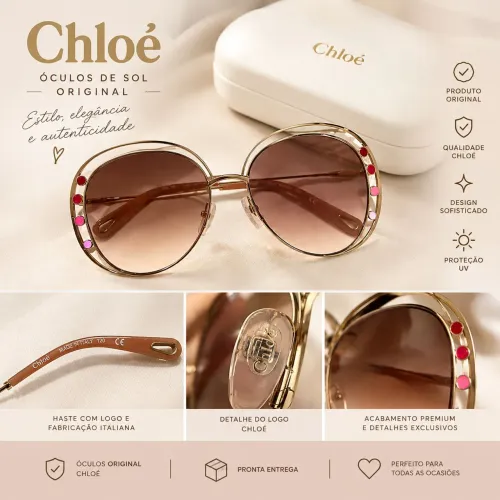 óculos clhoé original com lente cosmética
