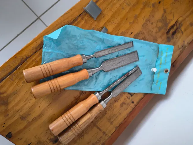 Kit Formão Profissional 4 Peças Para Entalhe em Madeira