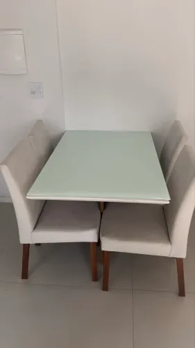 Mesa jantar 120x80 com 4 cadeiras