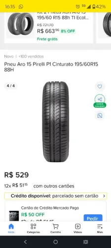 Pneu cinturato P1 195/60/15