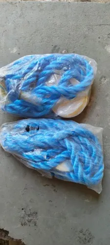 Corda Trançada com Gancho para Amarração e Prendedor de Carga - Azul