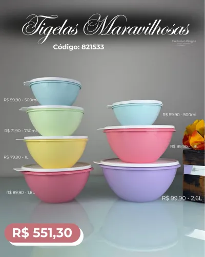 Tigelas maravilhosas tupperware 