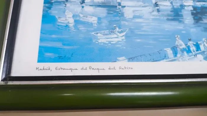 quadro representação artística do Estanque Grande del Retiro, no famoso Parque do Retiro
