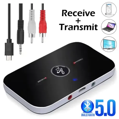 Transmissor e Receptor de Áudio Bluetooth 5.0 2 em 1