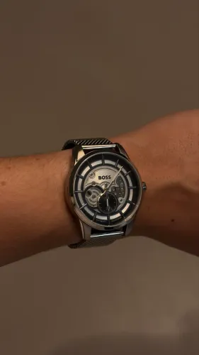 relógio masculino boss signature skeleton automático