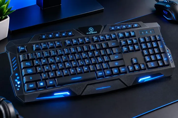Teclado Gamer Com Fio e Luz RGB KAPBOM KA-658