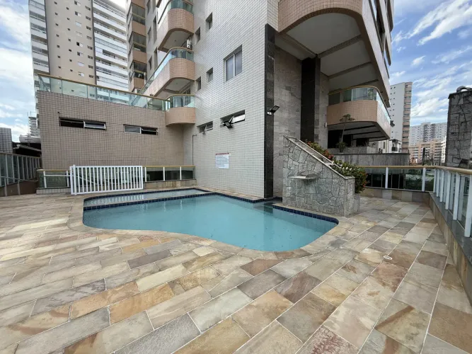 Ed. Santo Expedito - Apartamento 1 dormitório em Praia Grande com churrasqueira na sacada 
