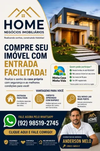 Renda Miníma de até R$ 1.900 para IMOVEIS em MANAUS
