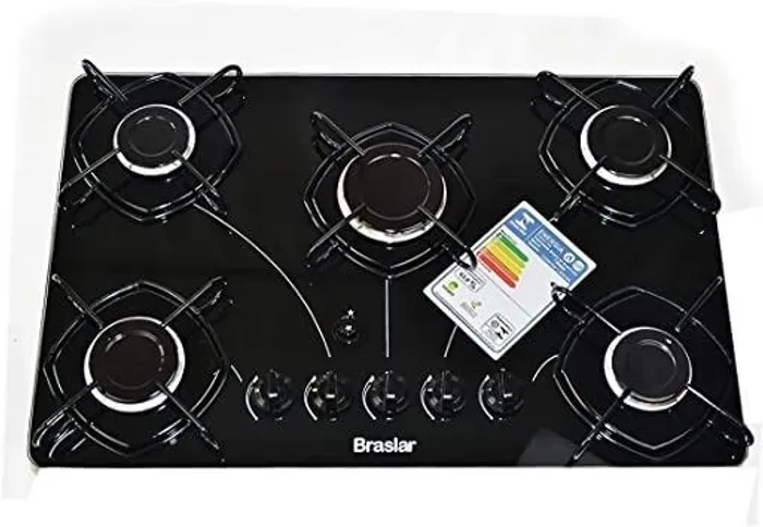 Cooktop a Gás 5 Bocas Braslar - Preto *novo na caixa