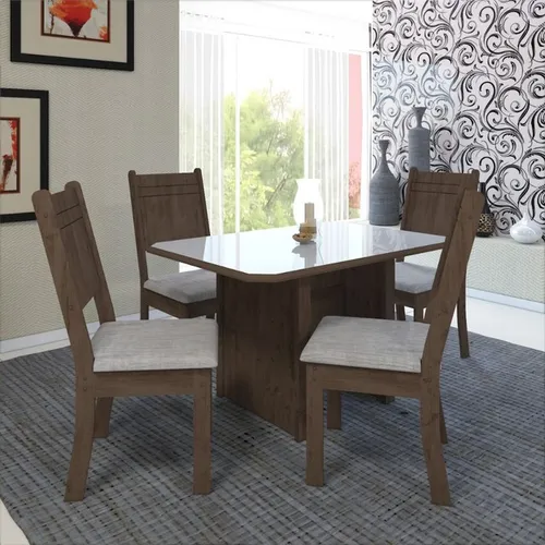Conjunto de Mesa Jantar New Charm com 04 cadeiras **nova na caixa**