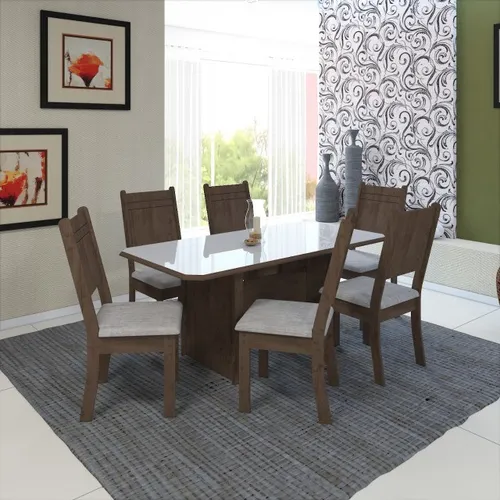 Conjunto mesa de jantar  New Charm 06 lugares **nova na caixa**