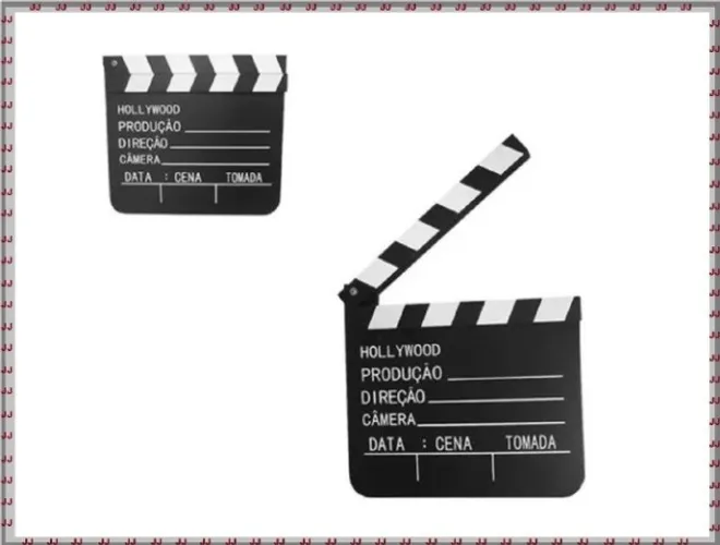 Claquete para vídeos ou filmagens 20 x 18 cm