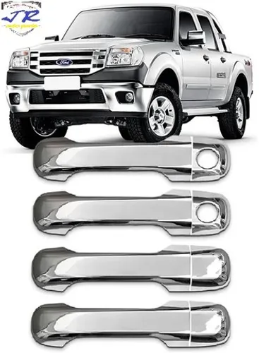 Jogo 4 Aplique Capa Maçaneta Cromada Ford Ranger 2010 2011 2012 2013 2014 