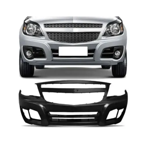 Parachoque Chevrolet Montana 2011 à 2021 - CS Preto Liso - Furo Farol Auxiliar - Loma