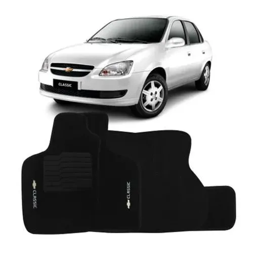 Tapete Chevrolet Classic - Preto 3 Peças - W1204