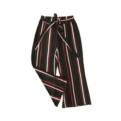 Pantacourt listrada preto e vermelho