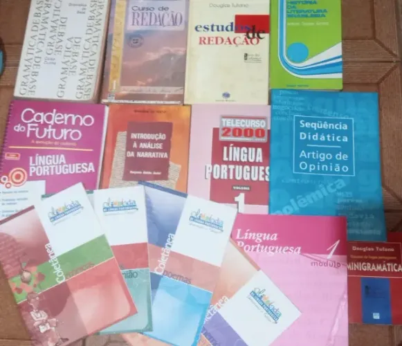 Lote Livros L.Port.: gramática, literatura, redação, artigo opinião, dicionário c brindee