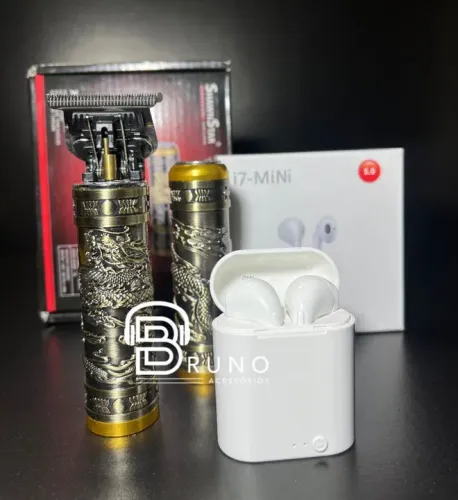 Kit Pais Máquina de acabamento C/ Fone Bluetooth