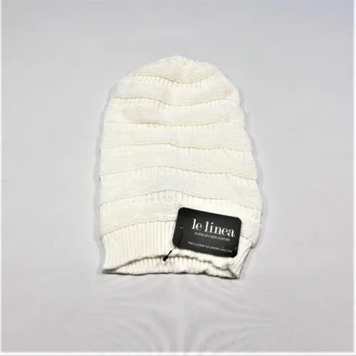 (Aceito cartão) Gorro Touca Unissex Branca Lã Canelada Beanie Le Linea