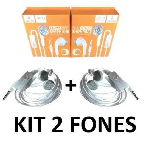 NOVO | Kit 2 Fones com fio branco Lehmox LE-295