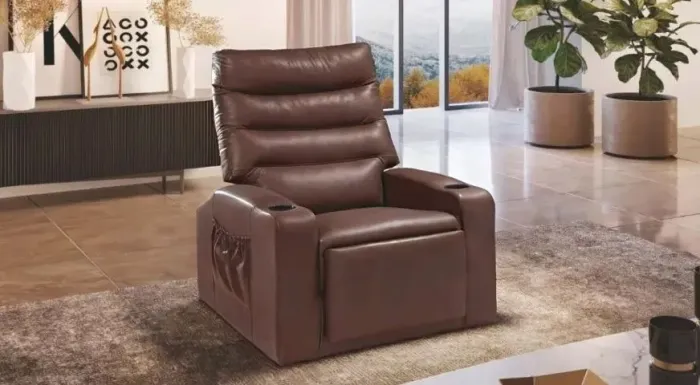 Poltrona do papai reclinável siena com porta copo marrom - ENTREGA HOJE !!! 