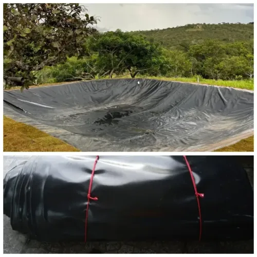 Lona Preta Decoração/Impermeabilização de Lagos/Coberturas Geomembrana 0,60 mm Pead 10 x 4