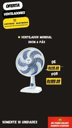 Ventilador Mondial 30cm GARANTIA