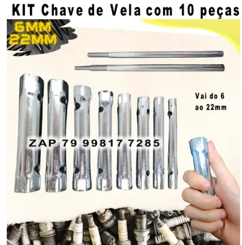Kit Chaves Vela 10 peças, vai do 6 ao 22