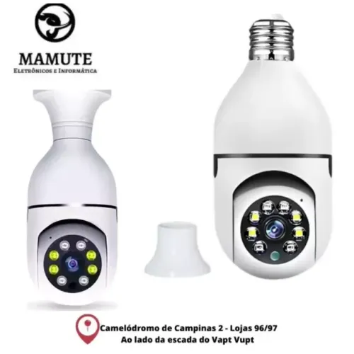 Camera Lampada Ip Segurança Yoosee Panoramica Wifi1080 Espia