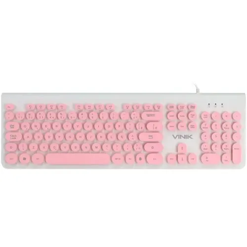 Teclado Multimídia Vinik Dynamic Circle Pink - WZetta