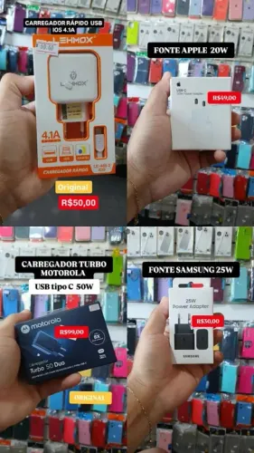 Carregador Rápido para Celular - Varias Marcas e Modelos