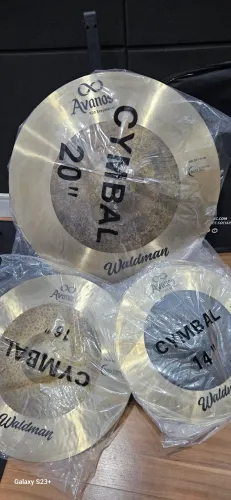 Kit de pratos waldman Avanos 14,16,20 + bag + baquetas