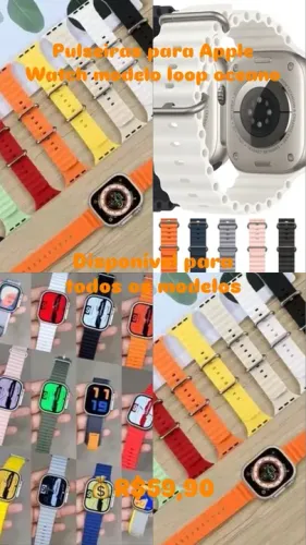 Pulseira para Apple Watch ultra modelo loop ocean