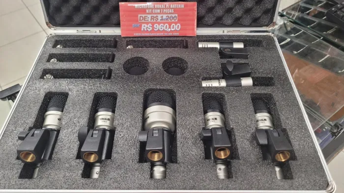 Kit de microfone p/ Bateria 7 peças