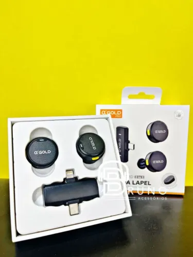 Microfone de Lapela sem fio bluetooth 2 em 1