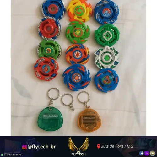 Kit Beyblade com 12 Piões de Batalha