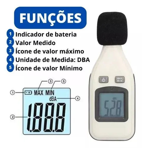 medidor de ruido digital bom-6801 bomvink
