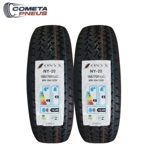  Kit 2 Pneus aro 15 medida 195/70r15 c marca ONYX NY-20 (8lonas)